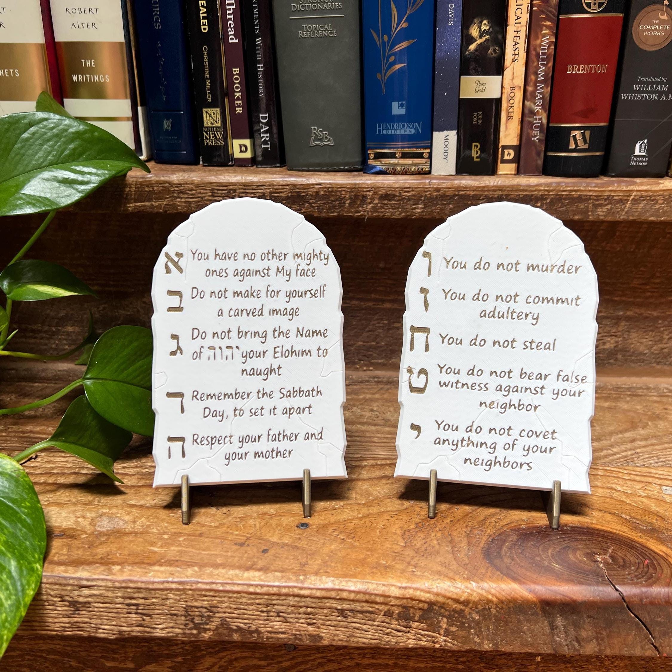 The Ten Commandments Tablets Magnet or Stand | 10 Commandments Christianity Art | Shavuot Decor Feast of Weeks | Set Apart Art
