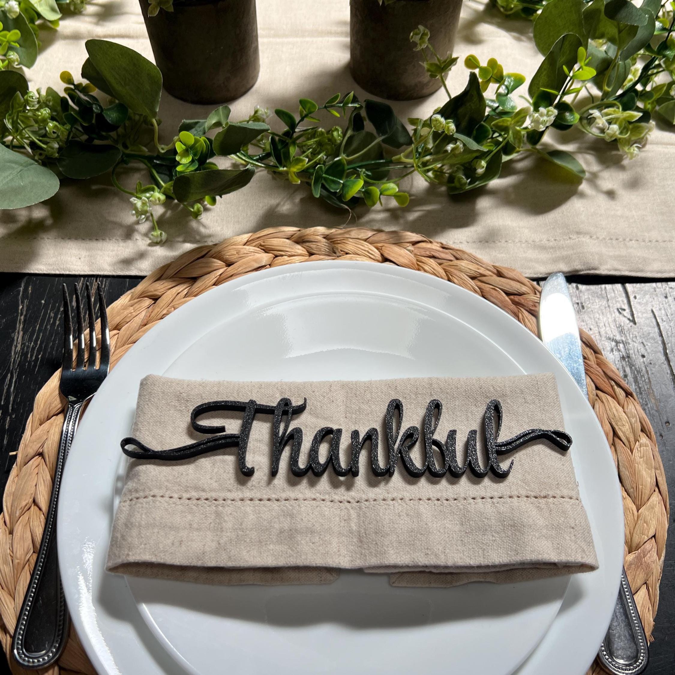 Thankful Plate Decor | Thankful Table Decor