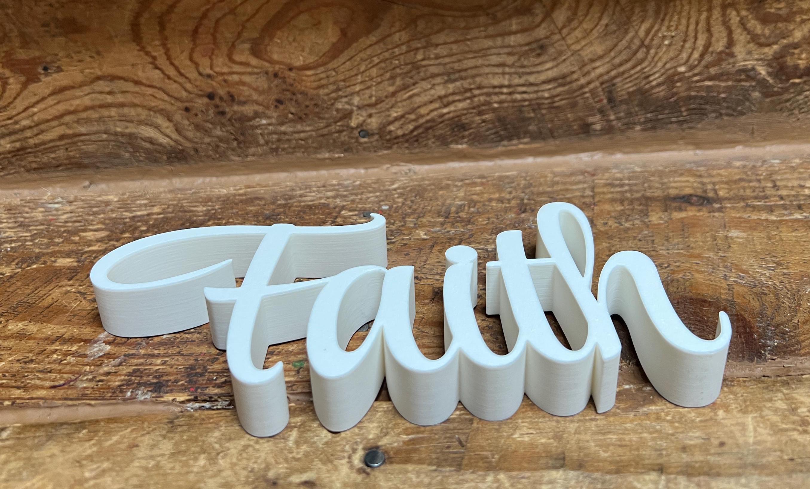 Faith Freestanding Sign Decor | Faith Decorative Sign | Faithful Sign 3D Name Sign | Scriptural decoration | Artful Christian Wall Decor