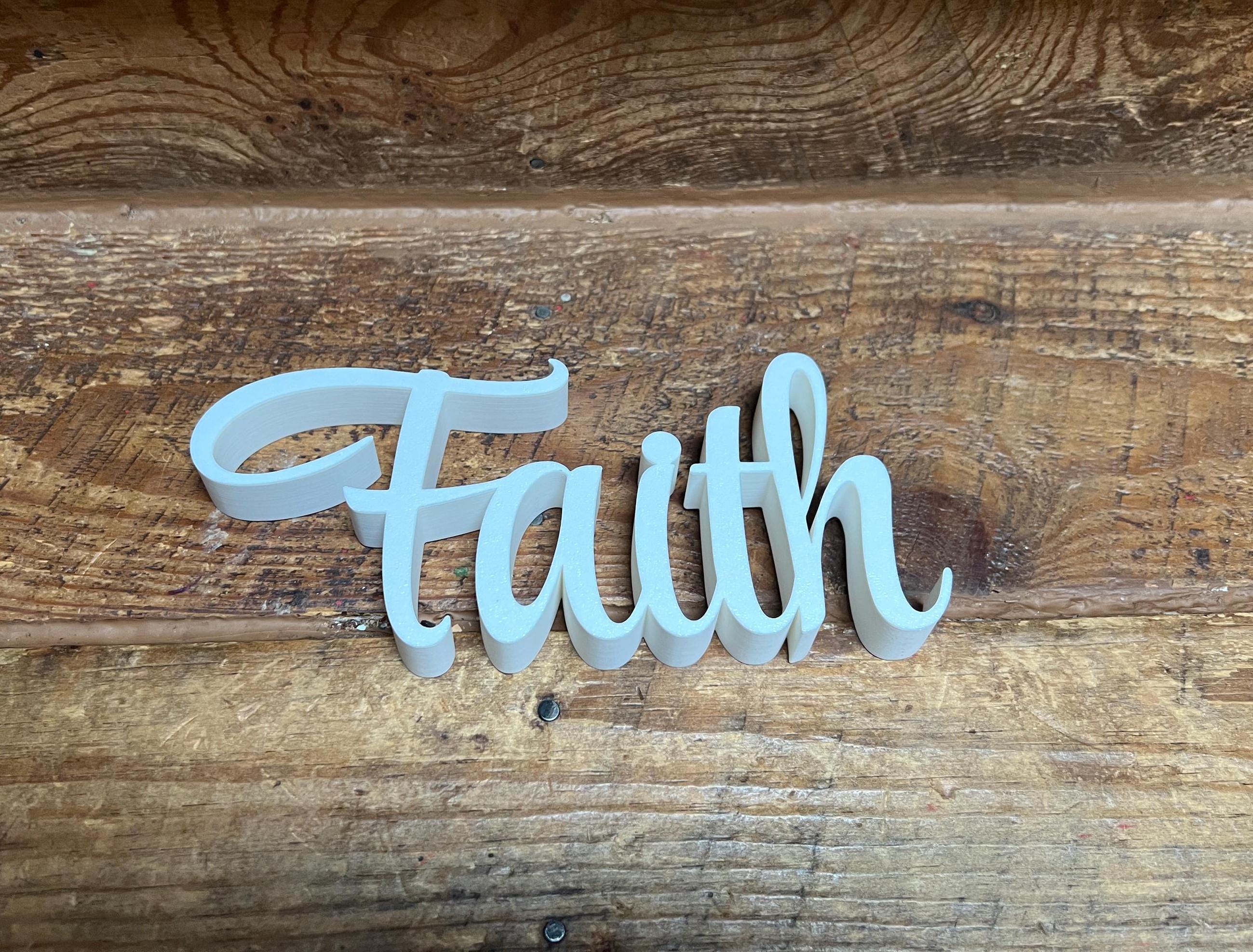 Faith Freestanding Sign Decor | Faith Decorative Sign | Faithful Sign 3D Name Sign | Scriptural decoration | Artful Christian Wall Decor