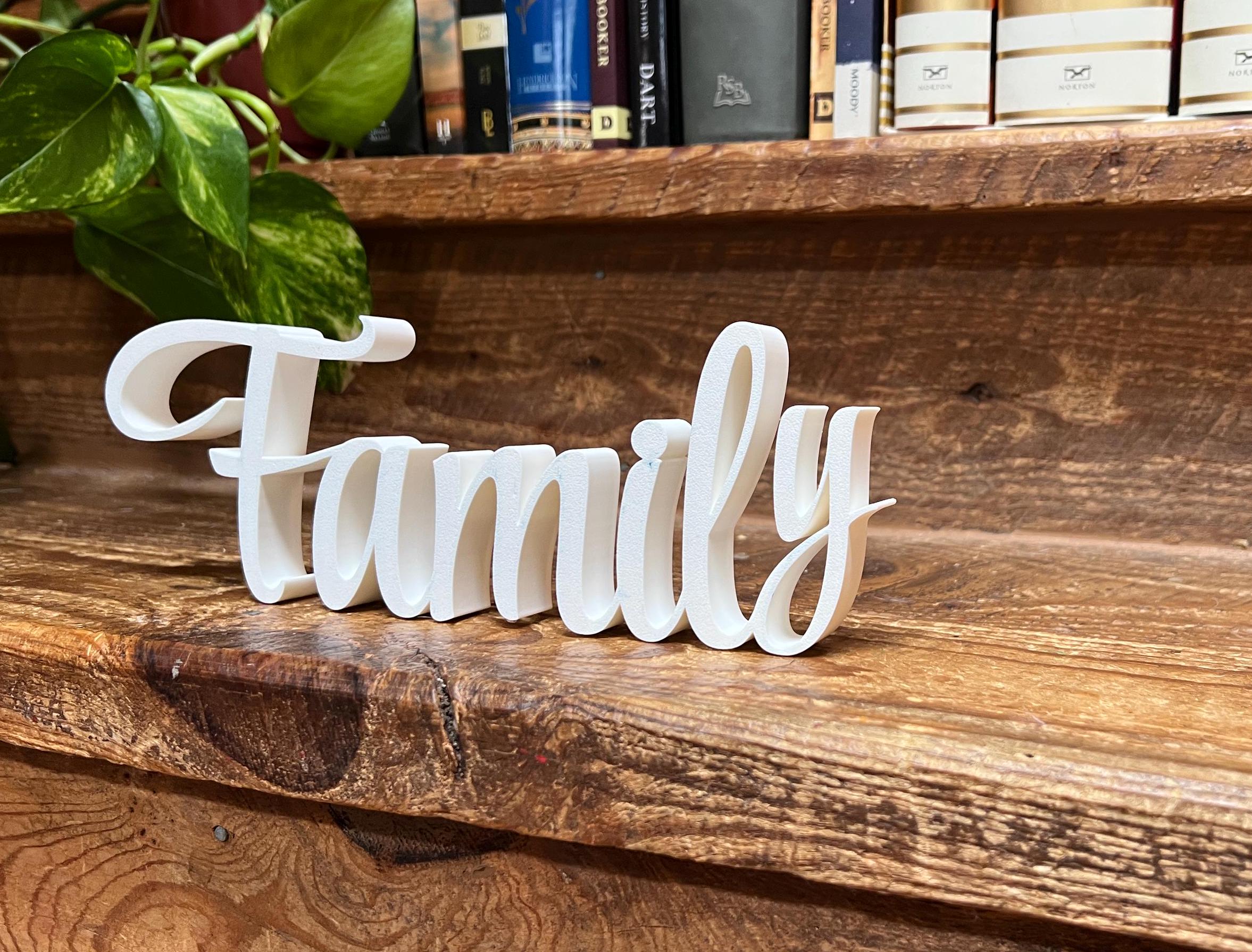 Freestanding Family Sign Decor | Decorative Family 3D Name Sign | Family Word Sign
