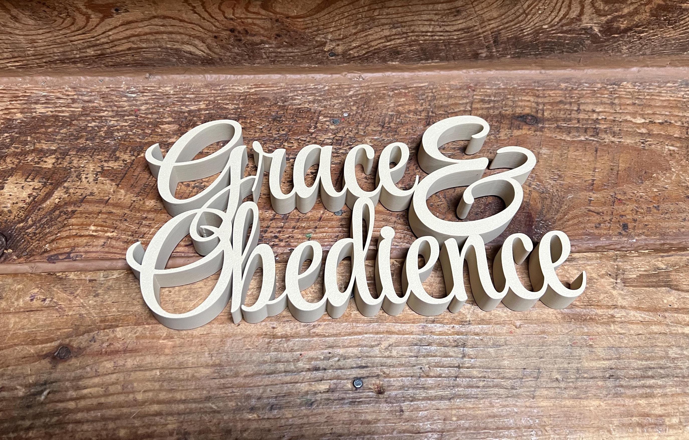 Grace & Obedience Freestanding Sign Decor