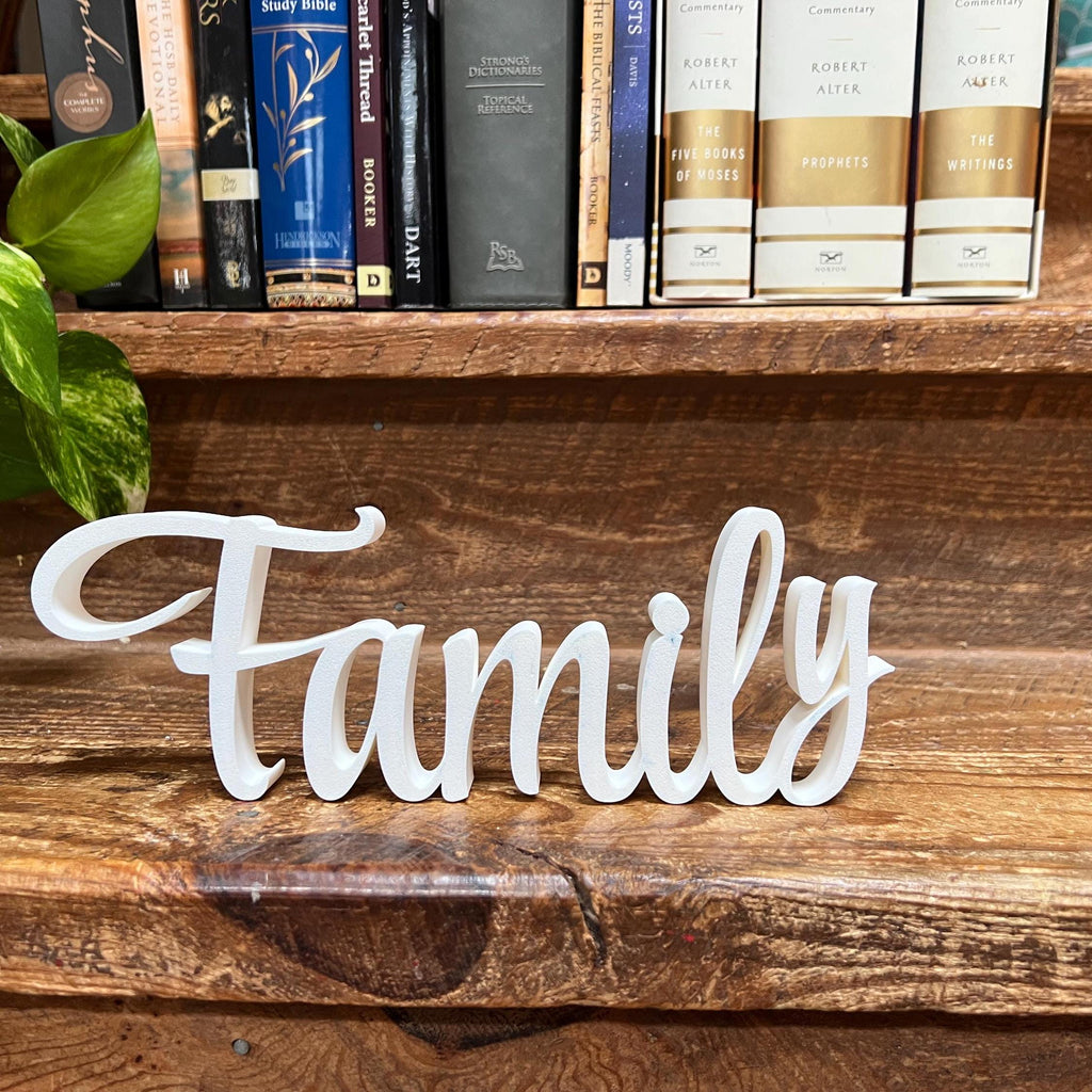 Freestanding Family Sign Decor | Decorative Family 3D Name Sign | Family Word Sign