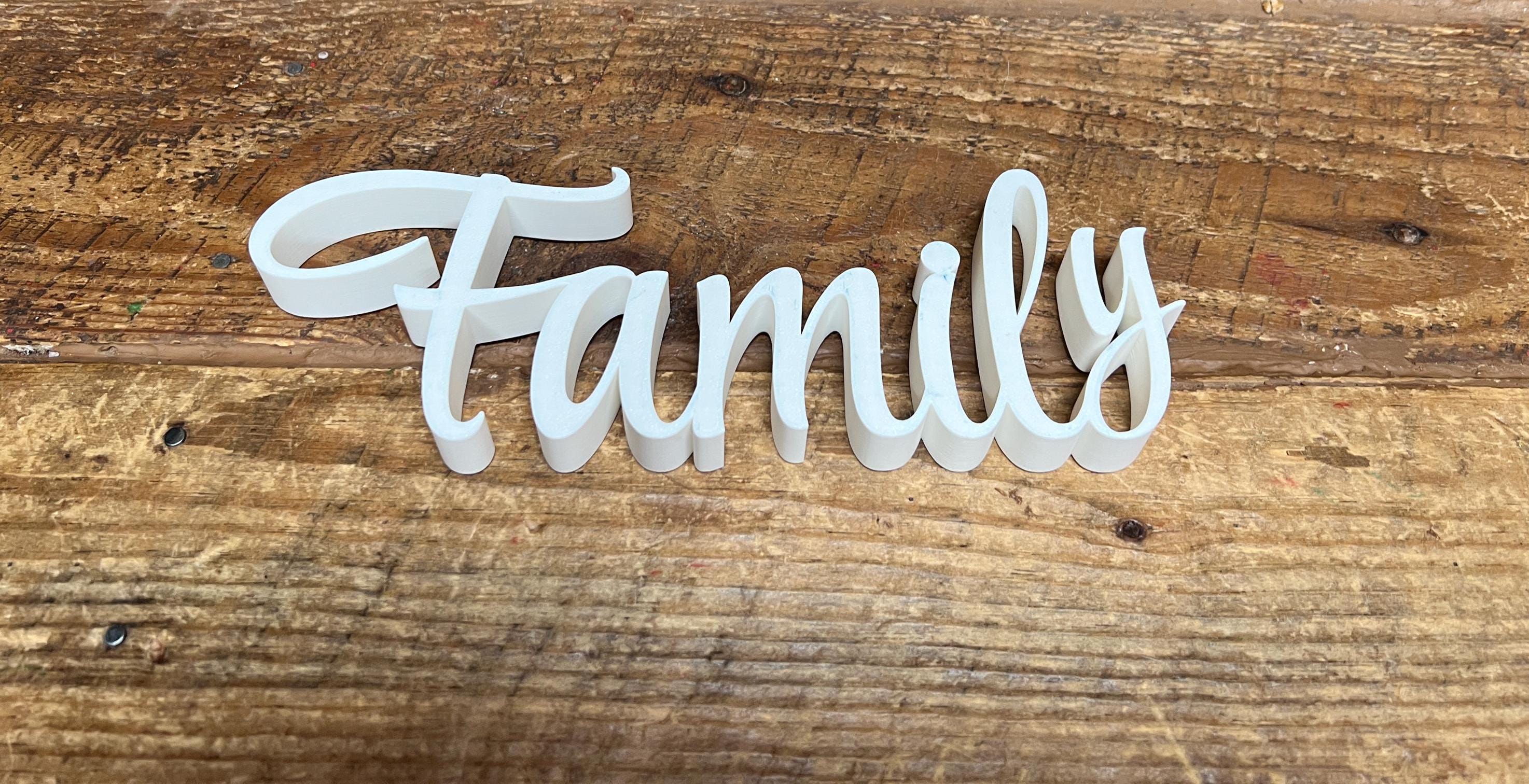 Freestanding Family Sign Decor | Decorative Family 3D Name Sign | Family Word Sign