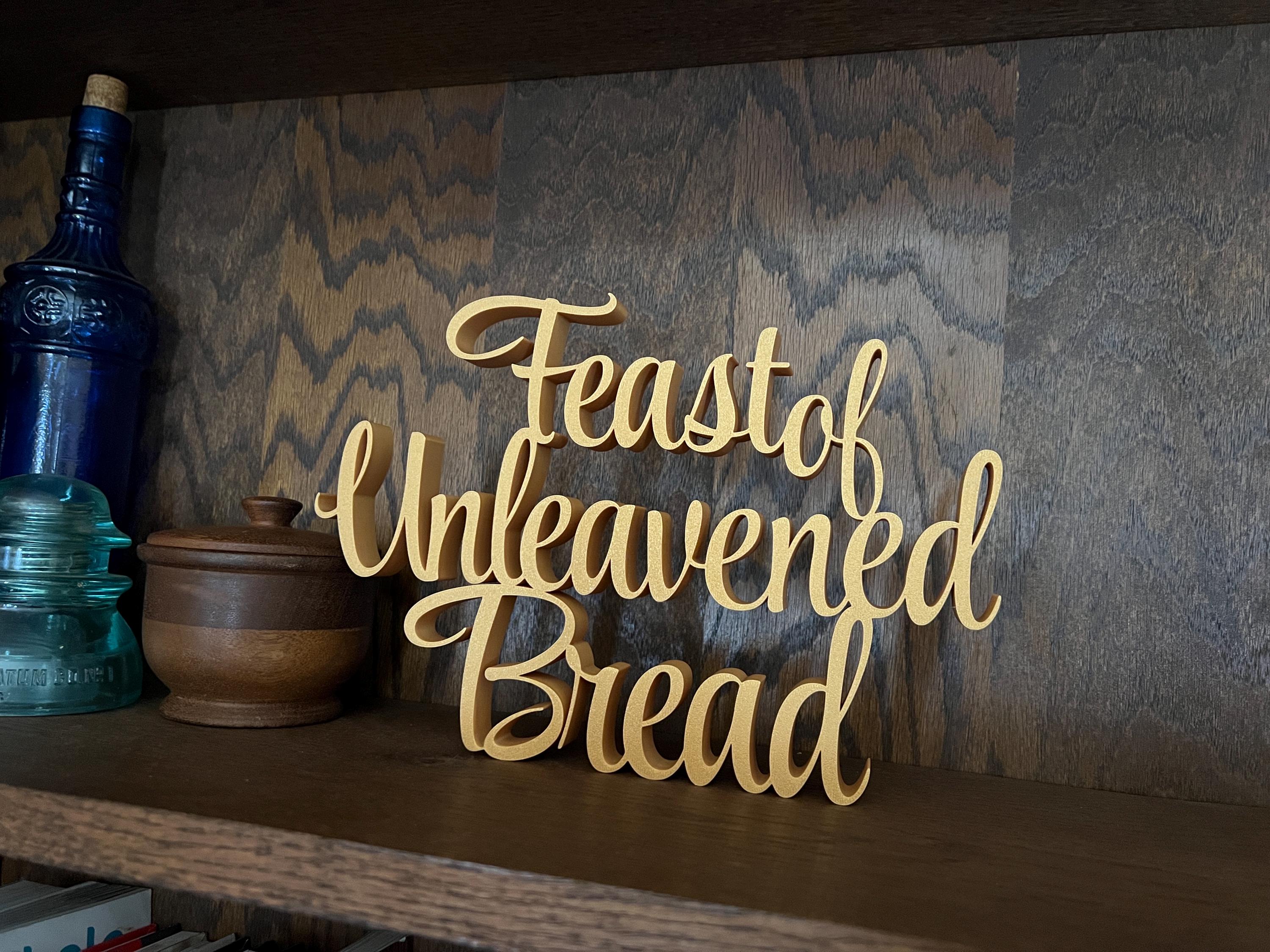 Feast of Unleavened Bread Freestanding Sign Decor | ULB Feast Days Table Mantle Bookshelf Decor | 3D Name Sign Decor | Jewish Home Decore