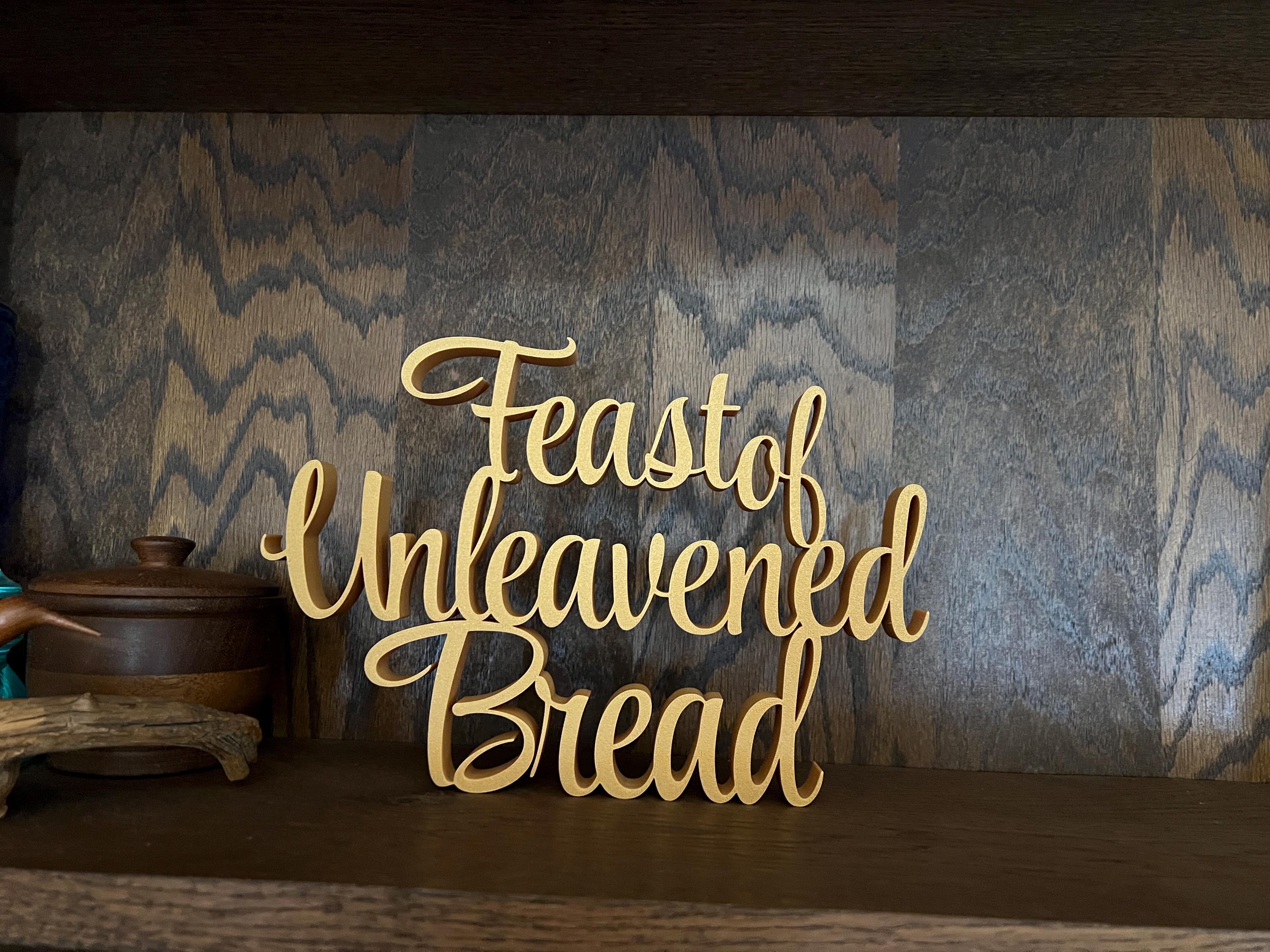 Feast of Unleavened Bread Freestanding Sign Decor | ULB Feast Days Table Mantle Bookshelf Decor | 3D Name Sign Decor | Jewish Home Decore