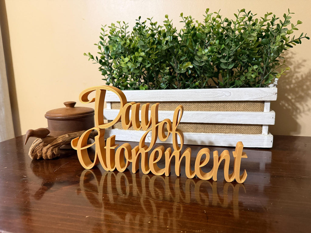 Day of Atonement Freestanding Sign Decor | Feast Days Feastdays Table Mantle Bookshelf Decor | 3D Name Sign Decor | Scriptural Decoration
