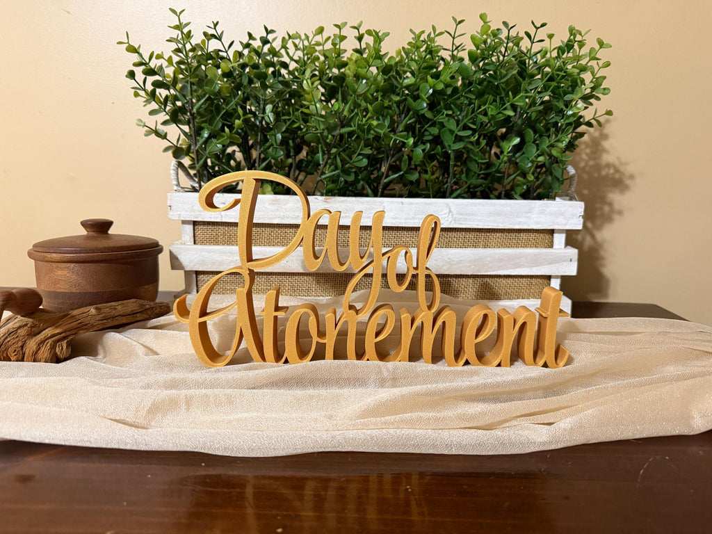 Day of Atonement Freestanding Sign Decor | Feast Days Feastdays Table Mantle Bookshelf Decor | 3D Name Sign Decor | Scriptural Decoration