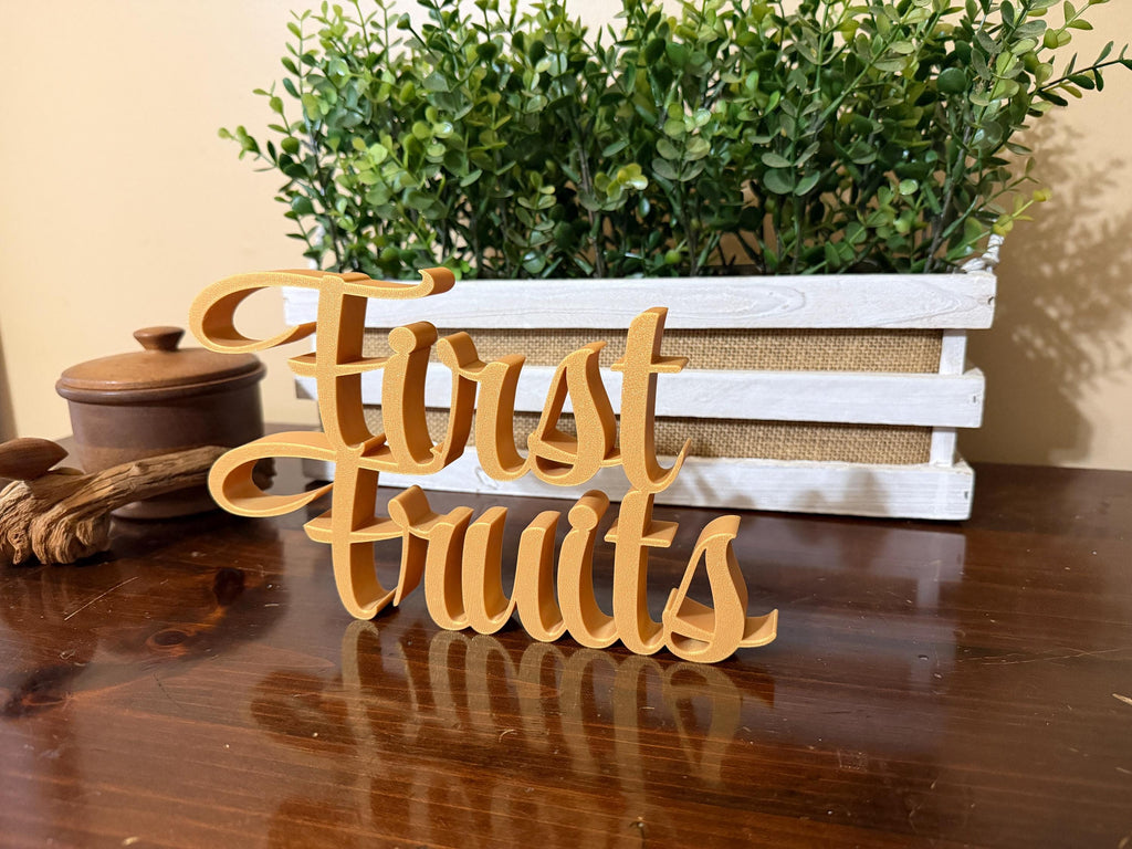 First Fruits Freestanding Decor | Feast Days Table Mantle Bookshelf | 3D Sign | Scriptural Decoration | Set Apart Home