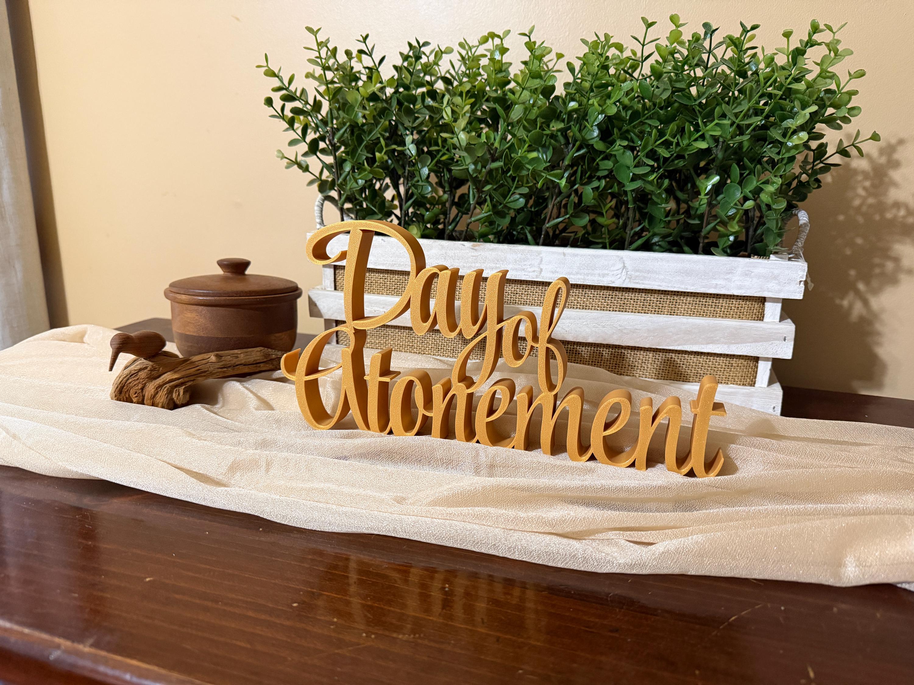 Day of Atonement Freestanding Sign Decor | Feast Days Feastdays Table Mantle Bookshelf Decor | 3D Name Sign Decor | Scriptural Decoration