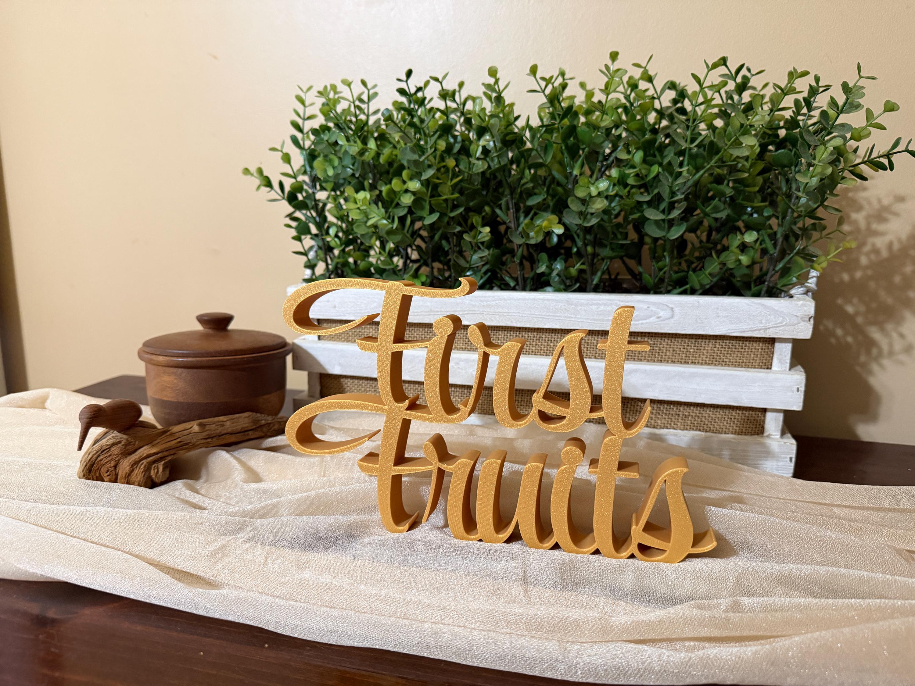 First Fruits Freestanding Decor | Feast Days Table Mantle Bookshelf | 3D Sign | Scriptural Decoration | Set Apart Home