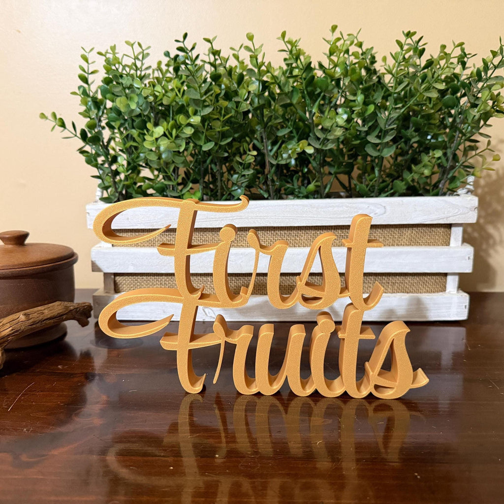 First Fruits Freestanding Decor | Feast Days Table Mantle Bookshelf | 3D Sign | Scriptural Decoration | Set Apart Home
