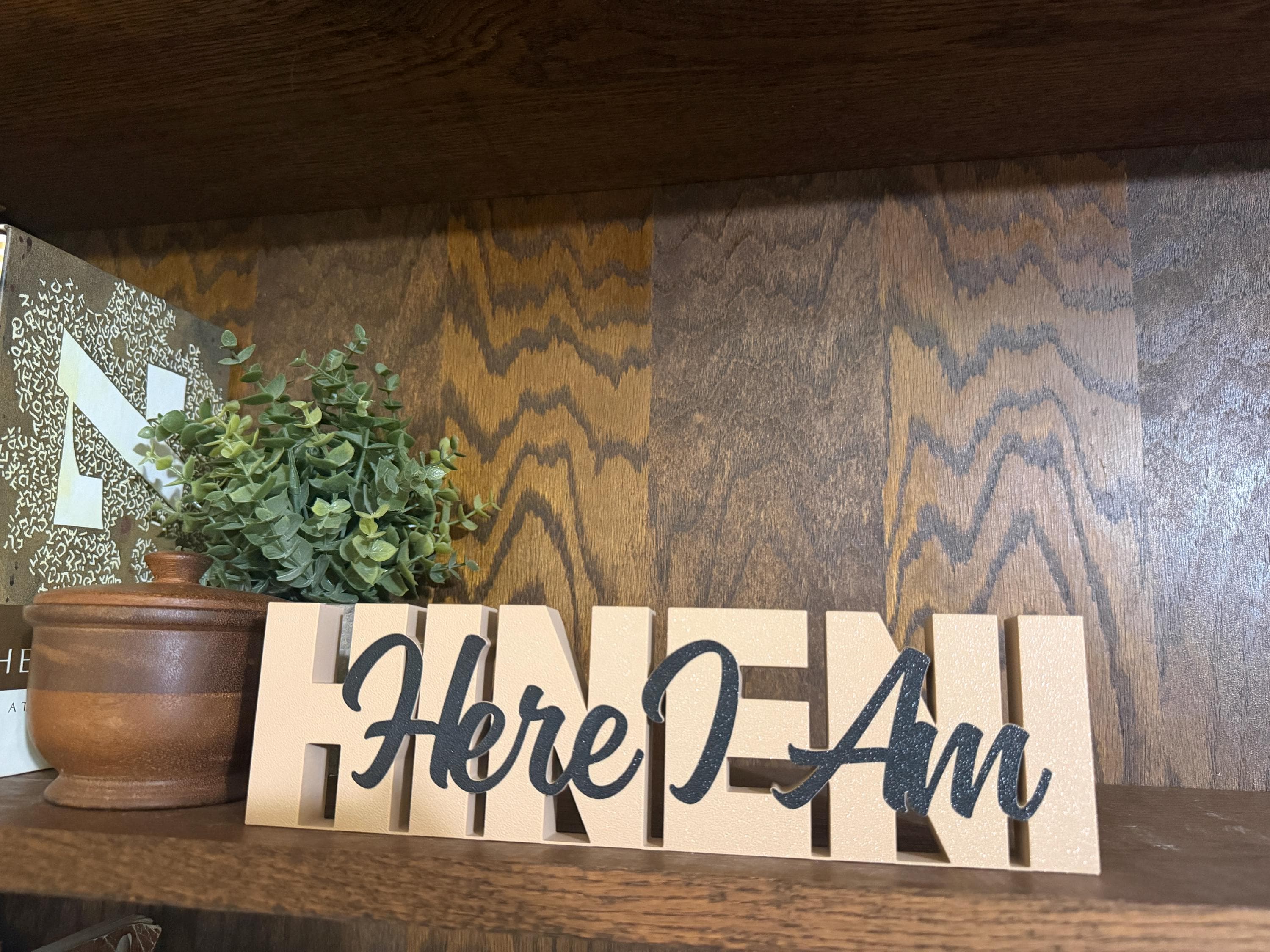 Hineni Here I Am Freestanding Sign Decor | Hineni 3D Name Sign Decor | Jewish Home Decore |