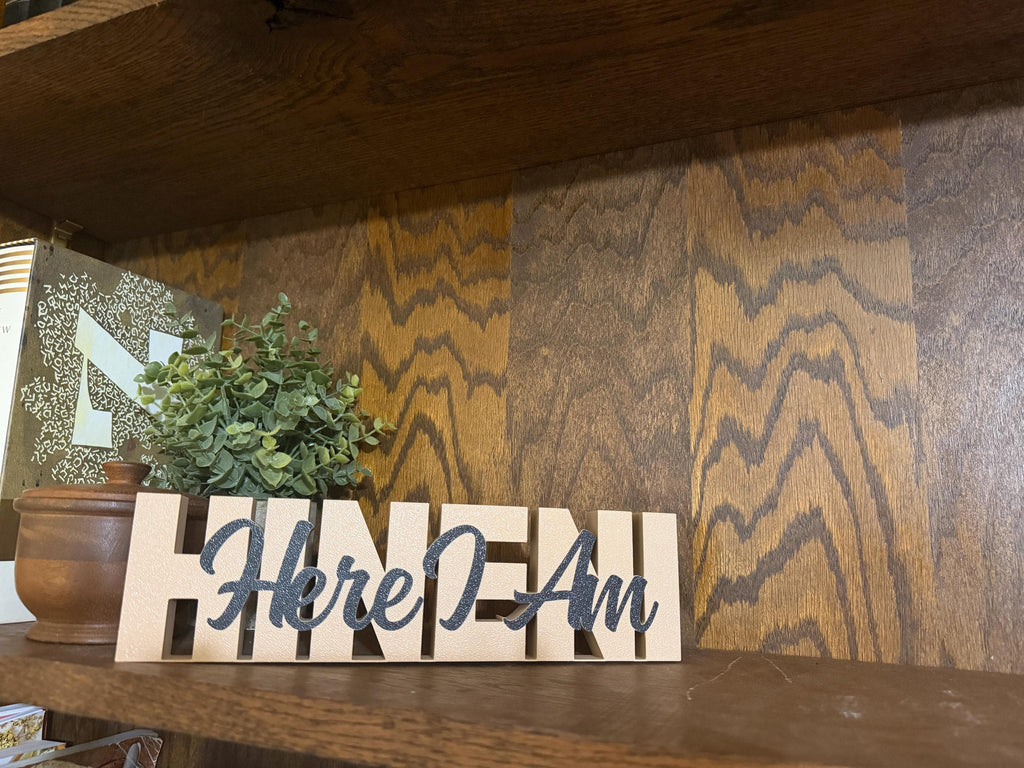 Hineni Here I Am Freestanding Sign Decor | Hineni 3D Name Sign Decor | Jewish Home Decore |
