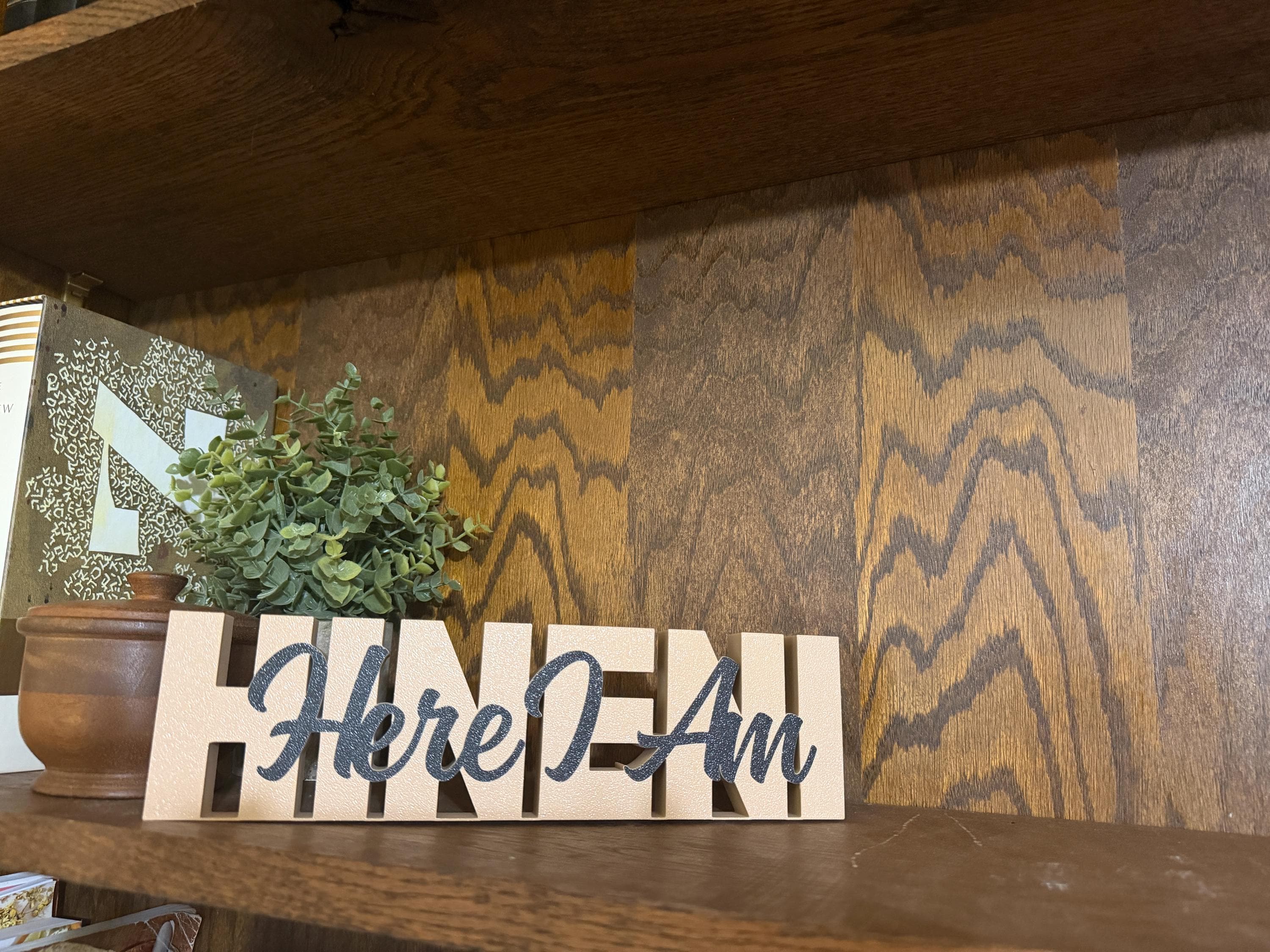 Hineni Here I Am Freestanding Sign Decor | Hineni 3D Name Sign Decor | Jewish Home Decore |