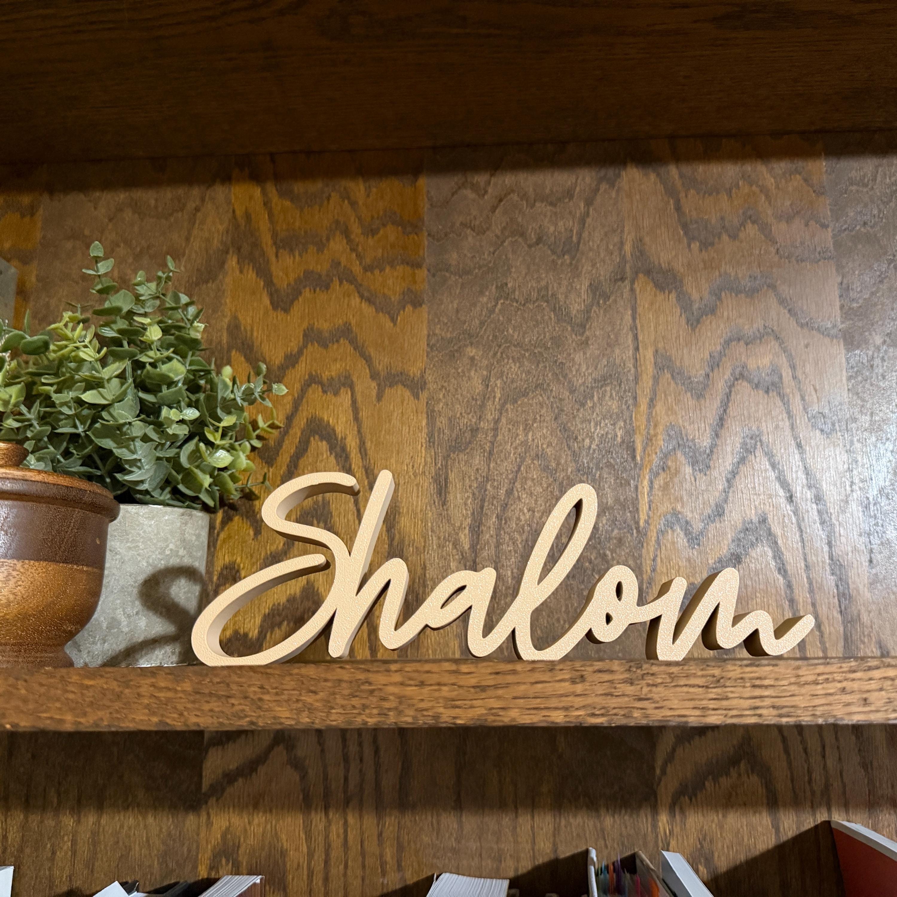 Shalom Peace Freestanding Sign Decor | Shalom 3D Name Sign Decor | Jewish Home Decore |
