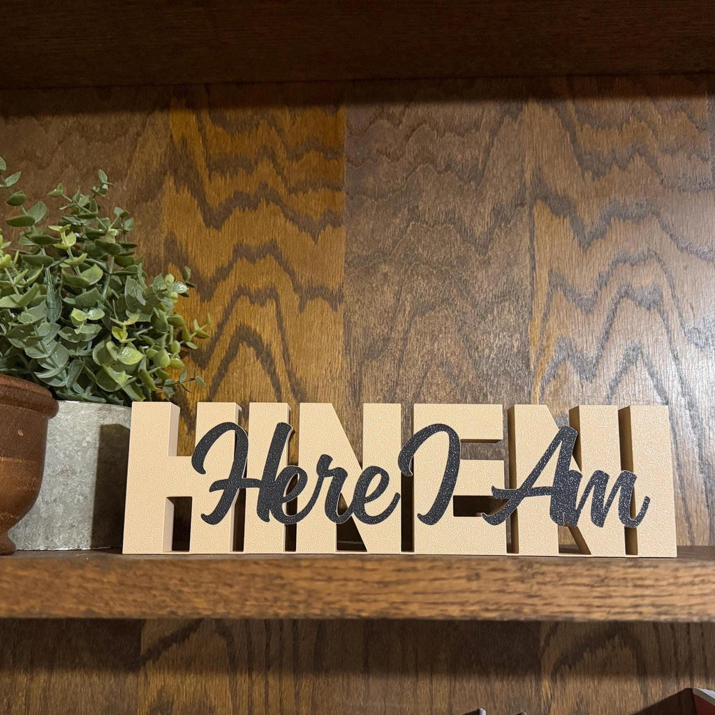 Hineni Here I Am Freestanding Sign Decor | Hineni 3D Name Sign Decor | Jewish Home Decore |