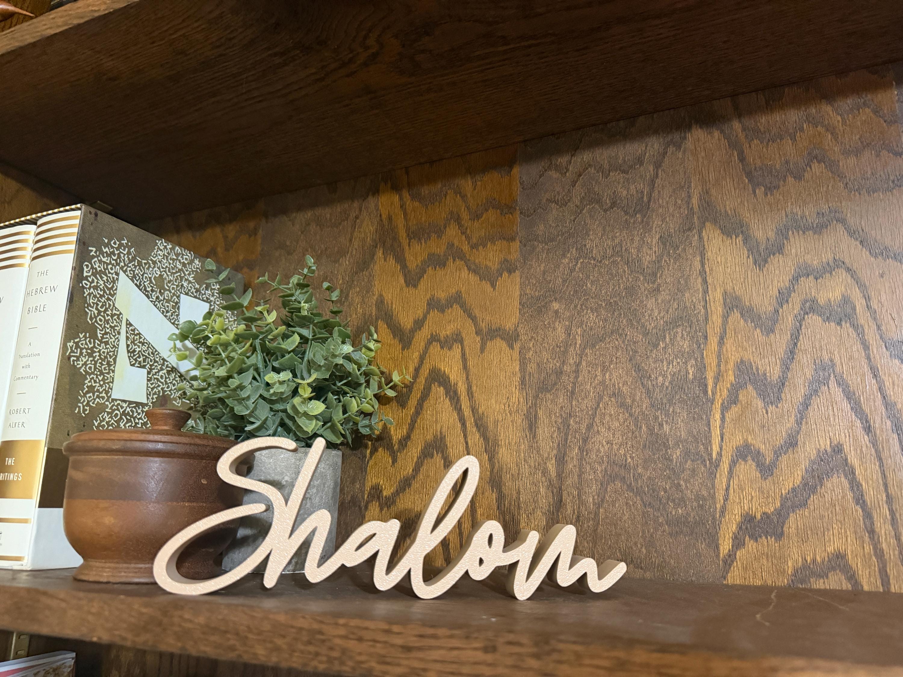 Shalom Peace Freestanding Sign Decor | Shalom 3D Name Sign Decor | Jewish Home Decore |